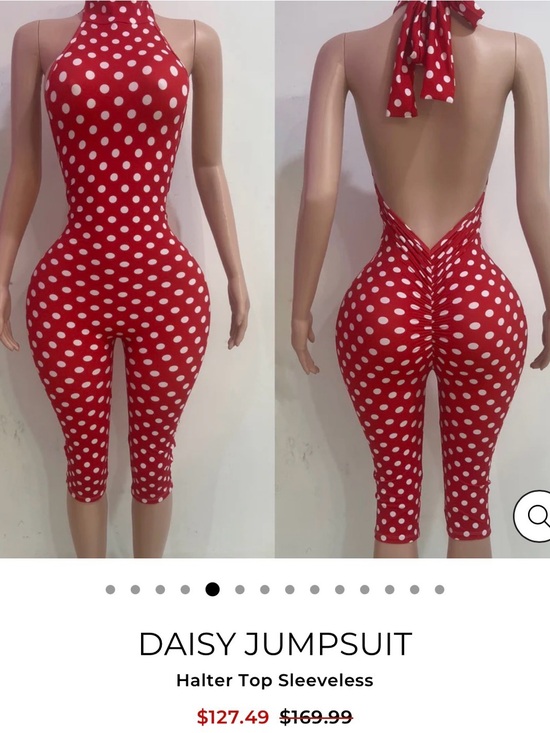 Dresses & Skirts - Red Polka Dot Halter Jumpsuit!